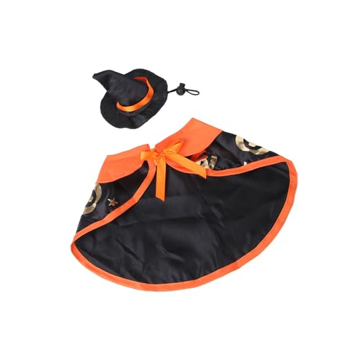 ＡＷＨＡＯ Katzenkostüme Umhang Haustierkleidung mit Hut Universelles lustiges Kätzchen-Umhang-Kostüm Katzen-Cosplay-Kostüm für Welpenparty Katzen Haustiere, M Orange von ＡＷＨＡＯ