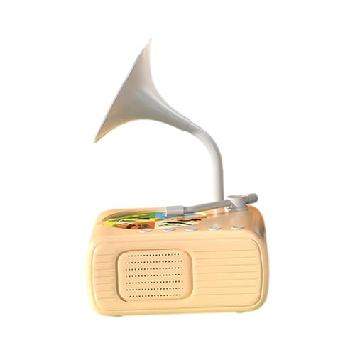 ＡＷＨＡＯ Kinder Grammophon, Multifunktionales Interaktives Spielzeug, Robustes Lernspielzeug, Kinder Phonograph mit 96 Karten für Kinder Im Alter von 3–6 Jahre , Beige von ＡＷＨＡＯ