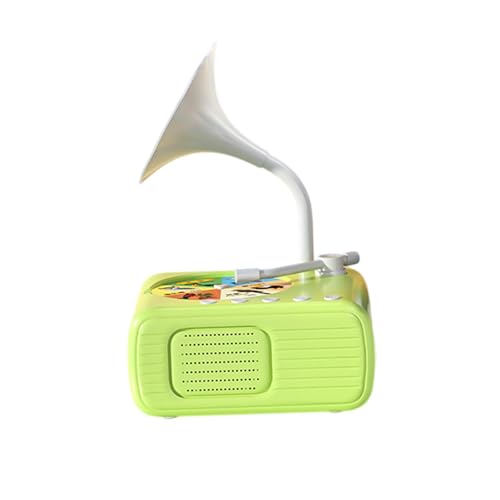 ＡＷＨＡＯ Kinder Grammophon, Multifunktionales Interaktives Spielzeug, Robustes Lernspielzeug, Kinder Phonograph mit 96 Karten für Kinder Im Alter von 3–6 Jahre , GrÜn von ＡＷＨＡＯ