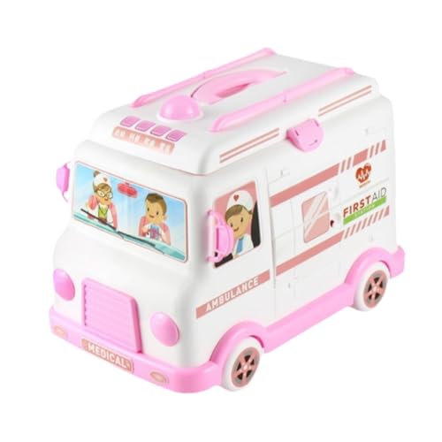 ＡＷＨＡＯ Kinder Rettungswagen Arzt Set, Pädagogisches Arzt Set, Tragbar, Motorische Fähigkeiten, Rollenspiel für Kinder Im Alter von 3, 4, 5 Jahren, Geschenk, Rosa von ＡＷＨＡＯ