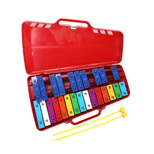 ＡＷＨＡＯ Kinder Xylophon 25 Notizen Glockenspiel Xylophon Instrument Bildungsspielzeug für Kinder, Rot von ＡＷＨＡＯ