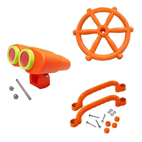 ＡＷＨＡＯ Kinderspielplatzzubehör, Schaukelzubehör, Lenkrad, Piratenschiff, Teile für Spielhaus, Hinterhof, Schaukelset, 4 Stück Orange von ＡＷＨＡＯ