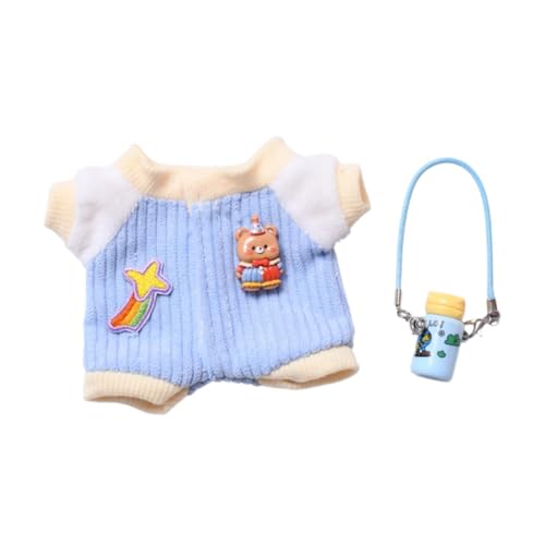 ＡＷＨＡＯ Kleidung für Plüschpuppen 15–17 cm mit Wasserkocher, Anzieh-Set für Puppen, Blau von ＡＷＨＡＯ