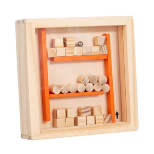 ＡＷＨＡＯ Labyrinth Holzspiel, Traditionelles Spiel, Marble Labyrinth für Jungen Und Mädchen, Kinder Im Alter von 3, 4, 5, 6 Jahren, Jugendliche, Holzfarbe von ＡＷＨＡＯ