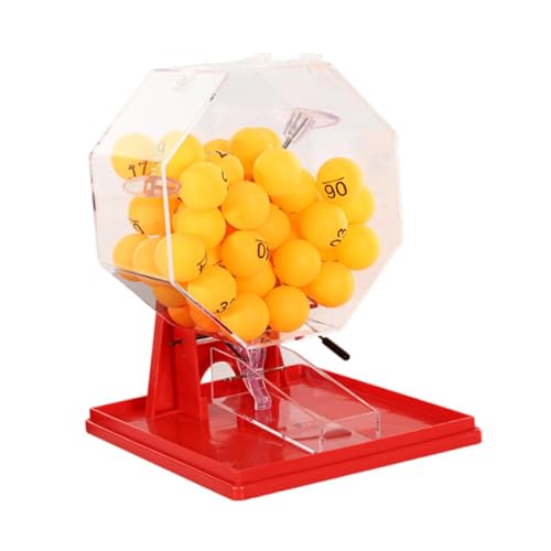 ＡＷＨＡＯ Lotto Ballmaschine und Spielkäfig für Bingo und Lotterie für Gruppen, Rot Gelbe Kugeln von ＡＷＨＡＯ