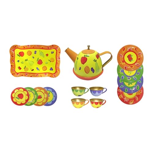 ＡＷＨＡＯ Mädchen Kleines Teeservice Spielzeug Rollenspiel Spielzeug Teekanne Tasse Set Prinzessin Spielzeug für Kleinkinder Kinder, Gelb von ＡＷＨＡＯ