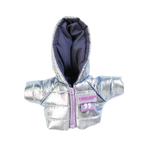 ＡＷＨＡＯ Mini Puppenkleidung, Kostümkleidung, Bequem, Warmer Wintermantel für Puppen, Mädchen Puppenkleidung, für Kinder, Anhänger, Puppenmädchen Geschenk, Silber von ＡＷＨＡＯ