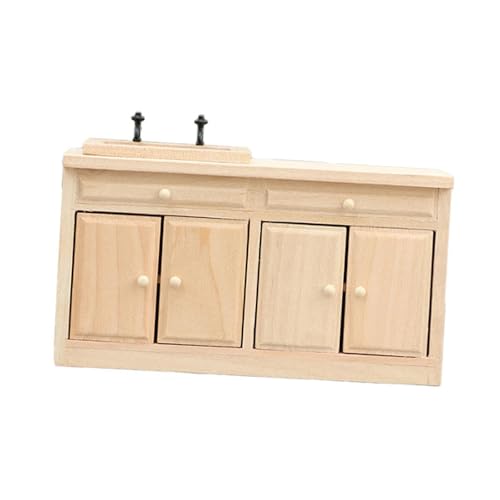 ＡＷＨＡＯ Mini Spielzeughaus, Simulierter Holzschrank, Nachttisch, Küchenmöbel, Aufbewahrungsschrank, Schubladen, Modell Speisekammer für Geschenkkinder, 14.1 cm X 4.8 cm X 8 von ＡＷＨＡＯ