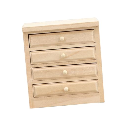 ＡＷＨＡＯ Mini Spielzeughaus, Simulierter Holzschrank, Nachttisch, Küchenmöbel, Aufbewahrungsschrank, Schubladen, Modell Speisekammer für Geschenkkinder, 7.1 cm X 4.8 cm X von ＡＷＨＡＯ