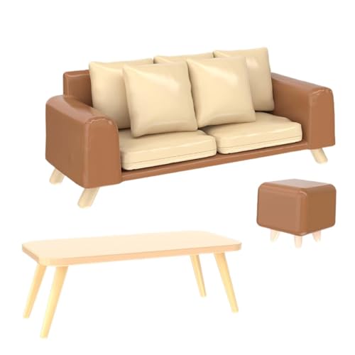 ＡＷＨＡＯ Miniatur Sofa, Puppenhaus Dekoration, Simulation, Miniatur Puppenhaus Couch für Mini Raum, Landschaft, Zubehör, Dekoration, Sofagarnitur mit Schreibtisch von ＡＷＨＡＯ