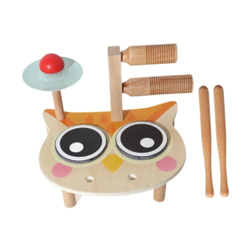 ＡＷＨＡＯ Musik Drum Spielzeug für Kinder Holz Percussion Instrument Ab 12 Monate , Eule von ＡＷＨＡＯ