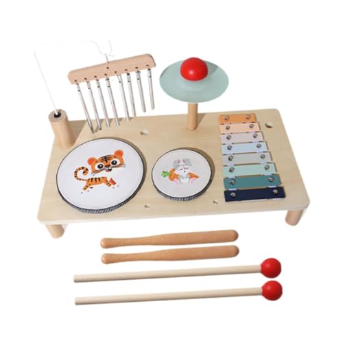 ＡＷＨＡＯ Musik Drum Spielzeug für Kinder Holz Percussion Instrument Ab 12 Monate , Tier von ＡＷＨＡＯ