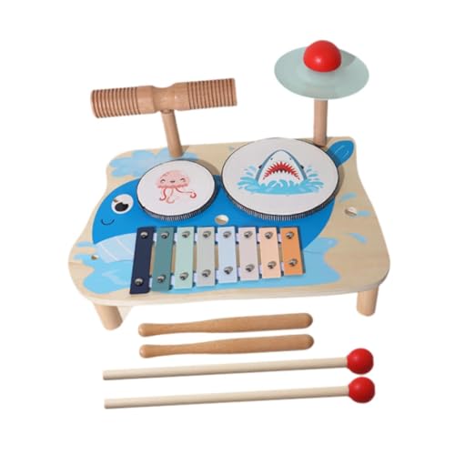 ＡＷＨＡＯ Musik Drum Spielzeug für Kinder Holz Percussion Instrument Ab 12 Monate , Wal von ＡＷＨＡＯ