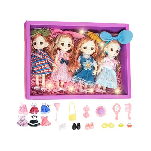 ＡＷＨＡＯ Prinzessinnen Puppen Set für Mädchen, Prinzessinnen Figuren, Party Geschenk Kollektion, Fantasievolles Kleines Puppen Set, 15 cm, für Kinder Und Mädch, 4 Stück von ＡＷＨＡＯ