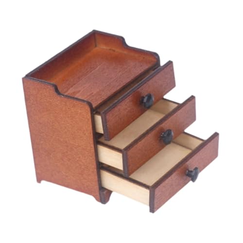 ＡＷＨＡＯ Puppenhausschrank Miniaturmodell Miniaturschrank Aus Massivem Holz mit Knöpfen von ＡＷＨＡＯ