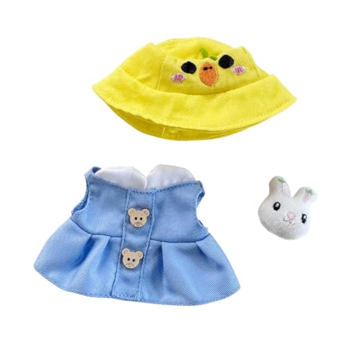 ＡＷＨＡＯ Puppenkleidung für 15/17 cm Große Plüschpuppen, Plüschfiguren Kleid Set, Koordination, Kuscheltiere, Zubehör, Süß, für Mädchen, Jungen, Kinder, Kleidernadel und Hut von ＡＷＨＡＯ