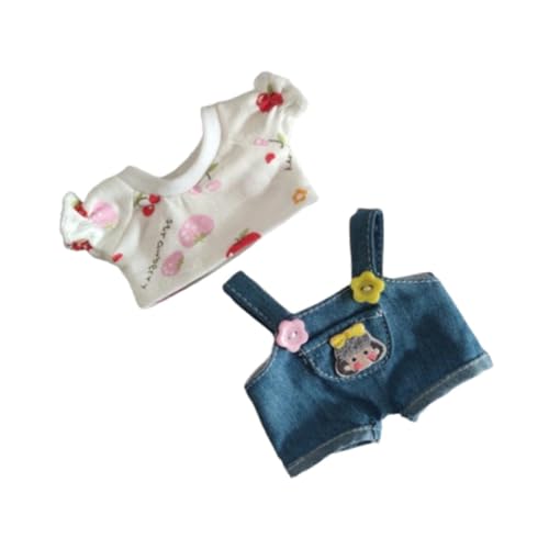 ＡＷＨＡＯ Puppenkleidungsset, Süßer Puppenkleidungsanzug, Bezauberndes, Bequemes Plüschpuppen Outfit, Spielzeug, Kleidungszubehör für Kinder Im Alter von 5–7 Un, Mehrfarbig von ＡＷＨＡＯ