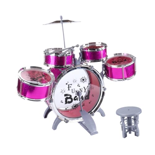 ＡＷＨＡＯ Schlagzeug für Kinder mit Bassdrum-Kits für Anfänger, Musikspielzeug für Kleinkinder, pädagogisches Schlagzeug für die Vorschule, Violett von ＡＷＨＡＯ