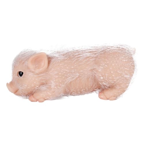 ＡＷＨＡＯ Schweinepuppe, Mini Ferkel, Niedliches Realistisches Tierpuppenspielzeug, Schweinpuppe für Rollenspiele, Zubehör, Haut von ＡＷＨＡＯ