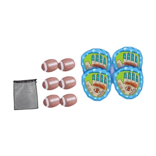 ＡＷＨＡＯ Selbstklebendes Wurf Und Fangspielset, Freizeitspielset, Softball Set für Kinder für Kinder, Blau mit Rugby von ＡＷＨＡＯ