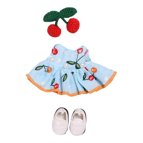 ＡＷＨＡＯ Süßes 15cm Anhänger Puppenkleidung Kleid Süße Puppenkleidung Anzug mit Haar Accessoire,Kinderspielzeug,Puppenanziehspielzeug,Mädchen Puppen Outfits von ＡＷＨＡＯ