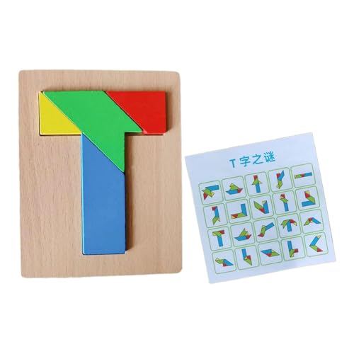 ＡＷＨＡＯ Tangram Puzzle Brain Teasers Spielzeugintelligenzform Erkennung Bildungsspielzeug Holzpuzzle Blöcke, für Kinder Vorschule, Stil A von ＡＷＨＡＯ