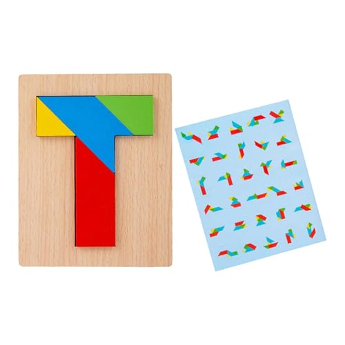 ＡＷＨＡＯ Tangram Puzzle Brain Teasers Spielzeugintelligenzform Erkennung Bildungsspielzeug Holzpuzzle Blöcke, für Kinder Vorschule, Stil B von ＡＷＨＡＯ