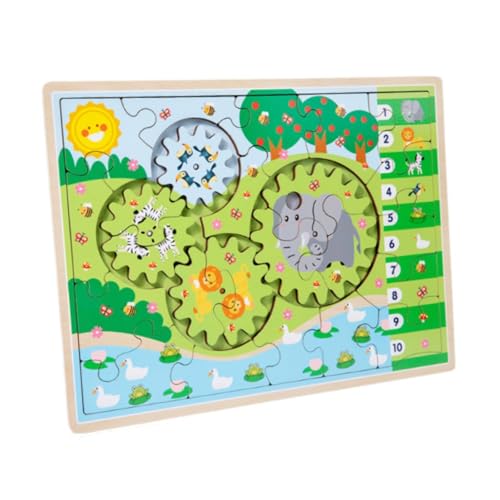 ＡＷＨＡＯ Tierpuzzles Lernspielzeug Hand Auge Koordination Tiererkennung Holzspielzeug für Jungen Mädchen, GrÜn, 35x26x0.7cm von ＡＷＨＡＯ