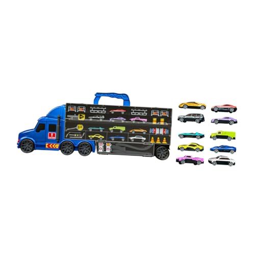 ＡＷＨＡＯ Transport LKW Spielzeugset, Kinder Transport LKW Spielzeug, Faltbar, Kinder Transportschienen Auswurfauto, Blau von ＡＷＨＡＯ