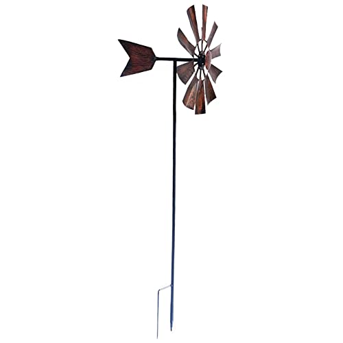 ＡＷＨＡＯ Windspinner mit Gartenstecker Aus Metall, Skulpturen für Den Außenbereich, Rote Windmühle für Rasen, Terrasse, Terrasse Und Hinterhofdekoration, EIN von ＡＷＨＡＯ