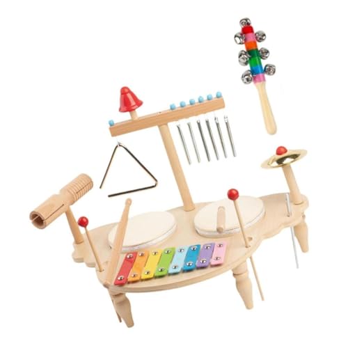 ＡＷＨＡＯ Xylophon Trommel Set, Lernspielzeug, Handglocke, Partyzubehör, Xylophon Musikspielzeug von ＡＷＨＡＯ