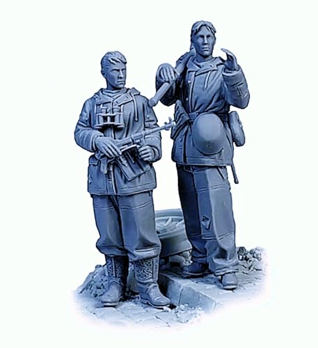 AWNBFF 1/35 WWII Soldier Resin Soldier Model Kit Unbemalt und unmontiert Figur Resin Model Kit (2-Personen)//r9A1L10 von AWNBFF