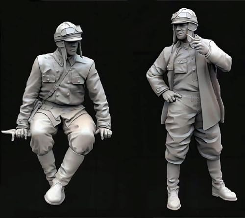 AWNBFF 1/35 WWII Soldier Resin Soldier Model Kit Unbemalt und unmontiert Figur Resin Model Kit (2-Personen)//r9A1L6 von AWNBFF