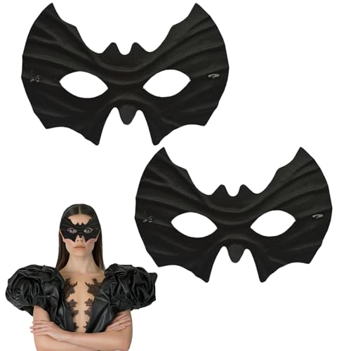 AWOCAN Schwarze Fledermaus-Augenmaske, Superhelden-Kostüm, Zubehör für Halloween, Cosplay-Party (schwarz) von AWOCAN