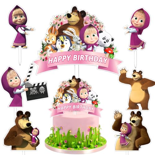 7 Stück Masch Torten Deko, Masch Kuchen Dekoration, Cupcake Topper, Cake Topper, Geburtstags Dekoration, Mädchen, Acryl Material, für Kinder Geburtstags Party, Baby Partys, Hochzeitsfeier 7 Stück Masch Torten Deko, Masch Kuchen Dekoration, Cupcake Topper, Cake Topper, Geburtstags Dekoration, Mädchen, Acryl Material, für Kinder Geburtstags Party, Baby Partys, Hochzeitsfeier von AWOUSUE