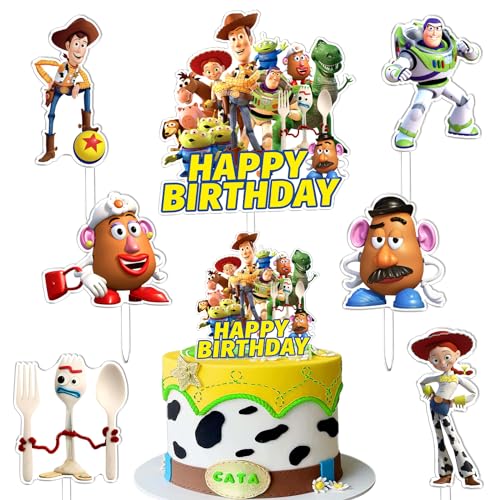 7 Stück Story Geburtstag Torten Deko, Story Cake Topper, Kinder Kuchen Dekoration, Theme Torte Deko, Cupcake Topper Junge und Mädchen, für Kinder Geburtstag, Mottopartys, Hochzeitsfeier 7 Stück Story Geburtstag Torten Deko, Story Cake Topper, Kinder Kuchen Dekoration, Theme Torte Deko, Cupcake Topper Junge und Mädchen, für Kinder Geburtstag, Mottopartys, Hochzeitsfeier von AWOUSUE