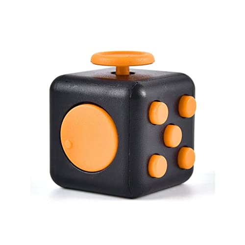 Hochwertige AWR Fidget Cube / Gürtelwürfel | Anti Stress Spielzeug | Fidget Toy (Black-Orange) von AWR