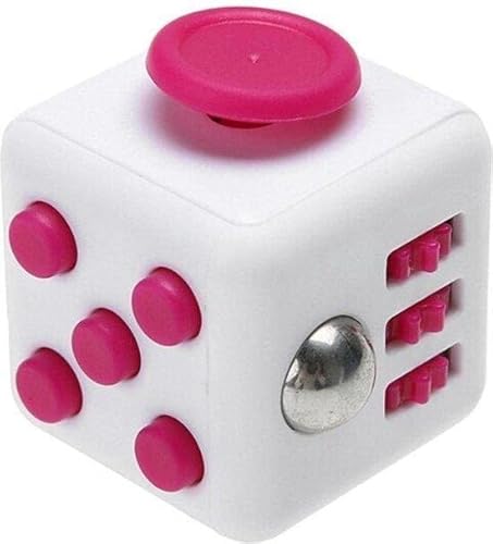 Hochwertiger AWR Fidget Cube / Friemelwürfel | Anti Stress Spielzeug | Fidget Toy (Weiß-Rosa) von AWR