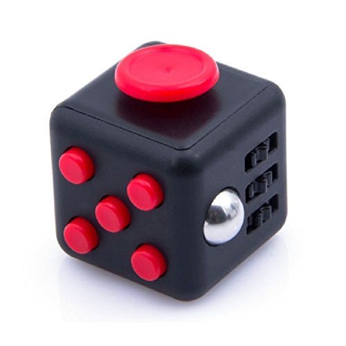 Hochwertiger Fidget Cube / Gürtelwürfel | Anti Stress Spielzeug | Fidget Toy (Schwarz-Rot) von AWR