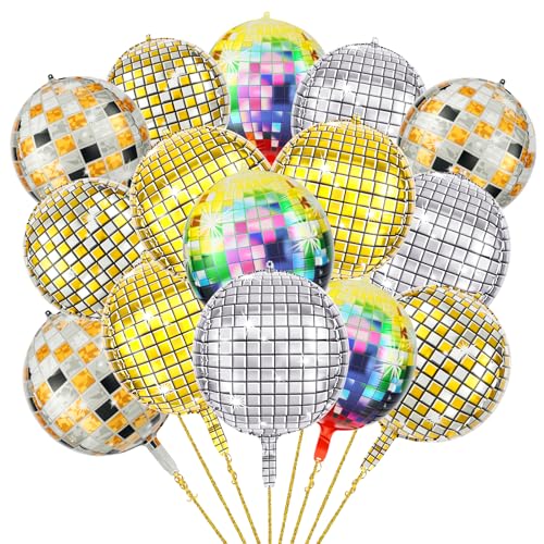 AXFEE Folienballon 15 Stück, 22 Zoll 4D Discokugel Luftballon, Bunt Discokugel Folienballons, Premium Helium Ballon für Mädchen Junge, Disco Ballons für Geburtstag Karneval Neujahr Disco Party Deko AXFEE Folienballon 15 Stück, 22 Zoll 4D Discokugel Luftballon, Bunt Discokugel Folienballons, Premium Helium Ballon für Mädchen Junge, Disco Ballons für Geburtstag Karneval Neujahr Disco Party Deko von AXFEE