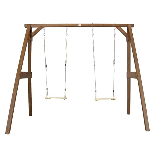 AXI Doppelschaukel Braun aus FSC Holz | Schaukel mit Gestell für 2 Kinder | Kinderschaukel/Schaukelgestell für den Garten AXI Doppelschaukel Braun aus FSC Holz | Schaukel mit Gestell für 2 Kinder | Kinderschaukel/Schaukelgestell für den Garten von AXI