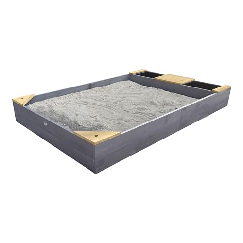 AXI Kelly Sandkasten aus Holz mit Sitzbank, Sitzecken & Behältern für z.B. Wasser | Sandbox für Kinder in Grau & Braun | 180 x 115 cm. AXI Kelly Sandkasten aus Holz mit Sitzbank, Sitzecken & Behältern für z.B. Wasser | Sandbox für Kinder in Grau & Braun | 180 x 115 cm. von AXI