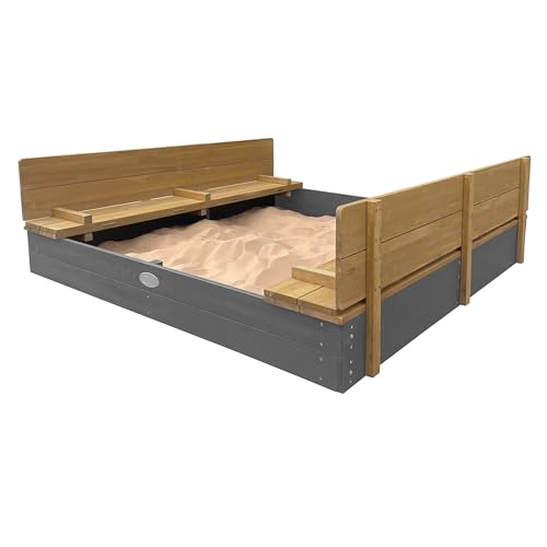 AXI Sandkasten Ella XXL aus Holz mit Deckel, Grau und Braun | Sand Kasten mit Sitzbank & Abdeckung für Kinder | 150 x 150 x 20 cm. AXI Sandkasten Ella XXL aus Holz mit Deckel, Grau und Braun | Sand Kasten mit Sitzbank & Abdeckung für Kinder | 150 x 150 x 20 cm. von AXI