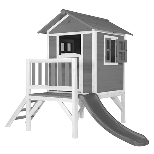 AXI Spielhaus Beach Lodge XL in Grau mit Rutsche in Grau | Stelzenhaus aus FSC Holz für Kinder | Kleiner Spielturm für den Garten AXI Spielhaus Beach Lodge XL in Grau mit Rutsche in Grau | Stelzenhaus aus FSC Holz für Kinder | Kleiner Spielturm für den Garten von AXI
