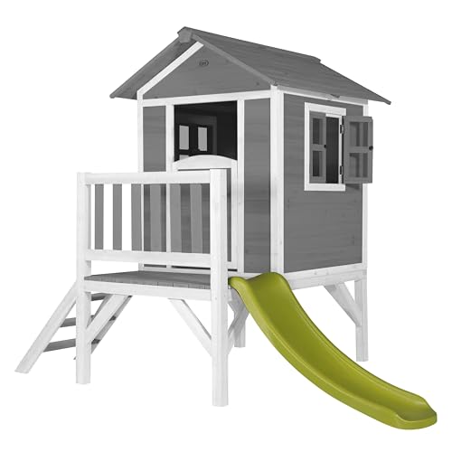 AXI Spielhaus Beach Lodge XL in Grau mit Rutsche in Hellgrün | Stelzenhaus aus FSC Holz für Kinder | Kleiner Spielturm für den Garten. AXI Spielhaus Beach Lodge XL in Grau mit Rutsche in Hellgrün | Stelzenhaus aus FSC Holz für Kinder | Kleiner Spielturm für den Garten. von AXI