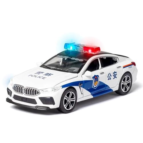 AXIAOLIN Autoliebhaber 1/32 Legierung Druckguss M8 Polizei Modell Spielzeug Auto Simulation Sound Licht Zurückziehen 6 Tür Öffnen Spielzeug Fahrzeug Für Kinder Geschenke(White) von AXIAOLIN