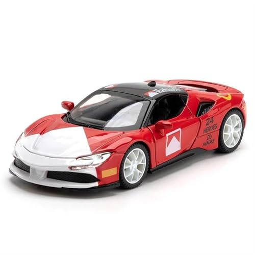 AXIAOLIN Autoliebhaber 1/32 Legierung Metall SF90 Sport Auto Diecast Modell Supercar Spielzeug Sound Licht Zurückziehen Kinder Spielzeug Sammlung Fahrzeug Geschenk von AXIAOLIN