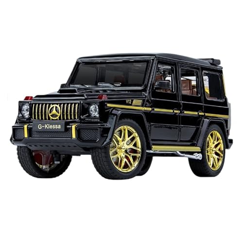 AXIAOLIN Autoliebhaber FÜR Auto Zu 1:24 Benz G63 Legierung Auto Modell Geländewagen Sechs-türer Mit Sound Und Licht Zurückziehen Auto Modell(MercedesG63black) von AXIAOLIN