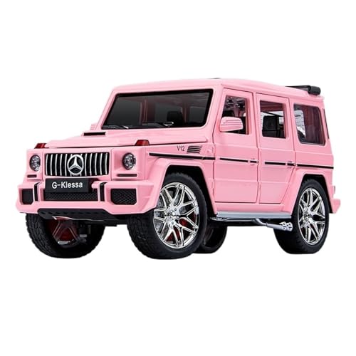 AXIAOLIN Autoliebhaber FÜR Auto Zu 1:24 Benz G63 Legierung Auto Modell Geländewagen Sechs-türer Mit Sound Und Licht Zurückziehen Auto Modell(MercedesG63pink) von AXIAOLIN