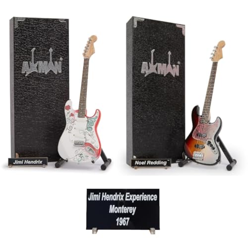 JHE Monterey Miniatur-Gitarren-Set, Jimi Hendrix, Noel Redding, handgefertigte Musikgeschenke von AXMAN